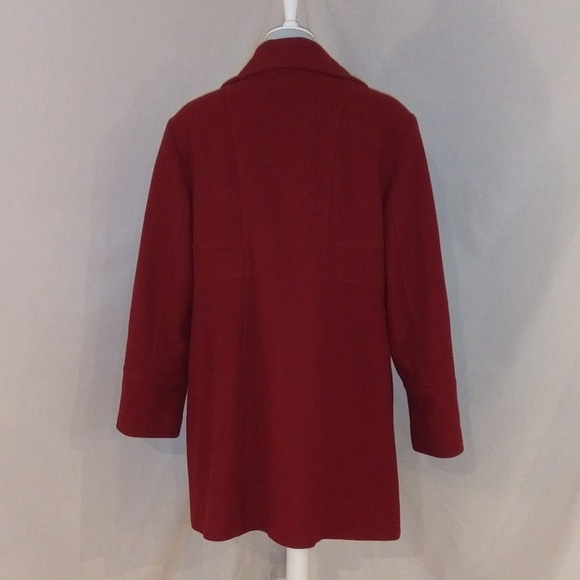 London Fog Women's Red Winter Pea Coat - Picture 4 of 8